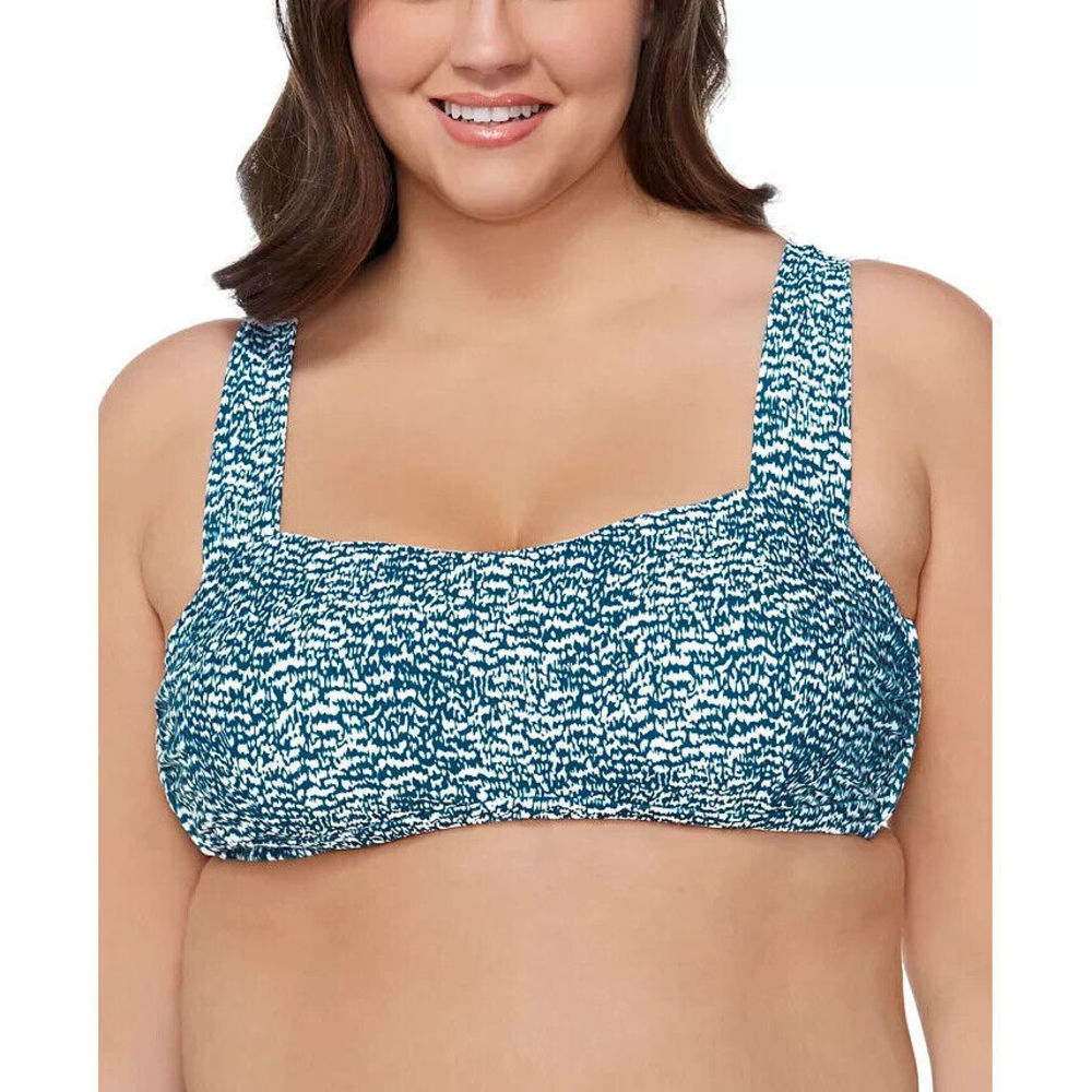 Raisins Curve Plus Size Jamaica Blue Bra Swim Top 16W 16 W